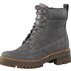 Timberland 6 Inch Courmayeur Valley Hiking Grey Leather Womens Boots A1KLV SZ11